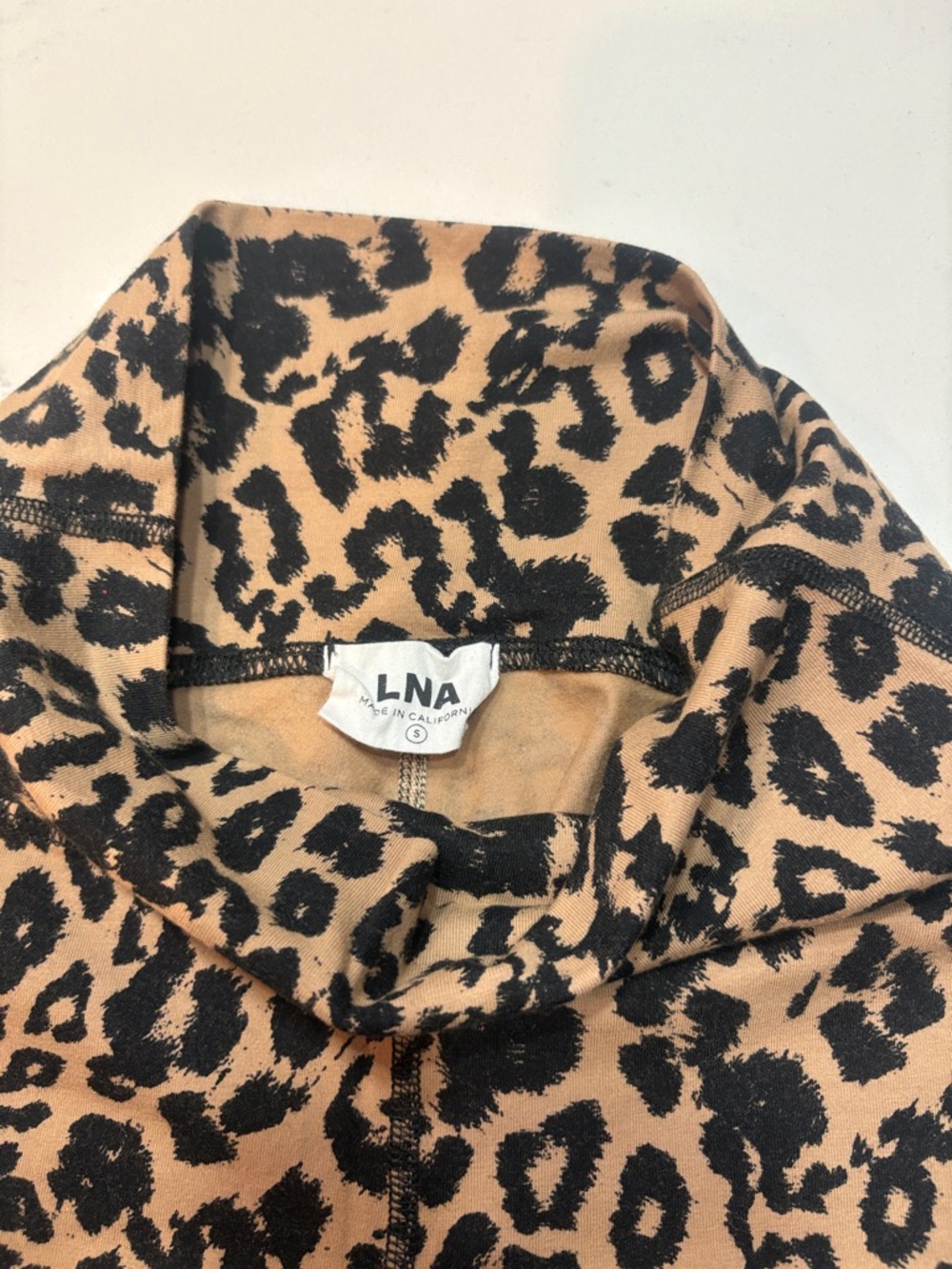 LNA Leopard Print Biker Shorts - Tan & Black - Picture 2 of 3